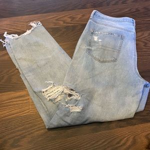 AE mom jeans with rips